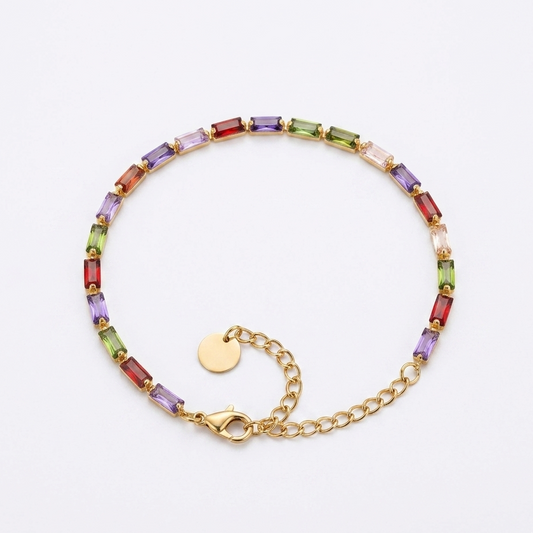 Confetti baguette tennis bracelet