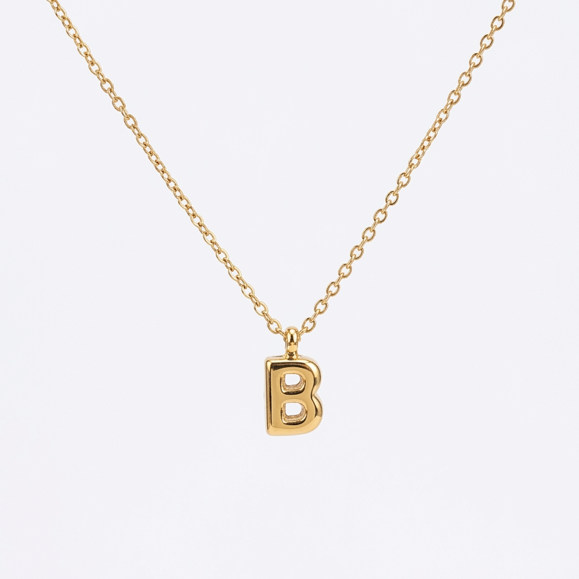 Mini B bubble initial neckpiece
