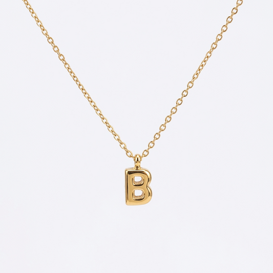 Mini B bubble initial neckpiece