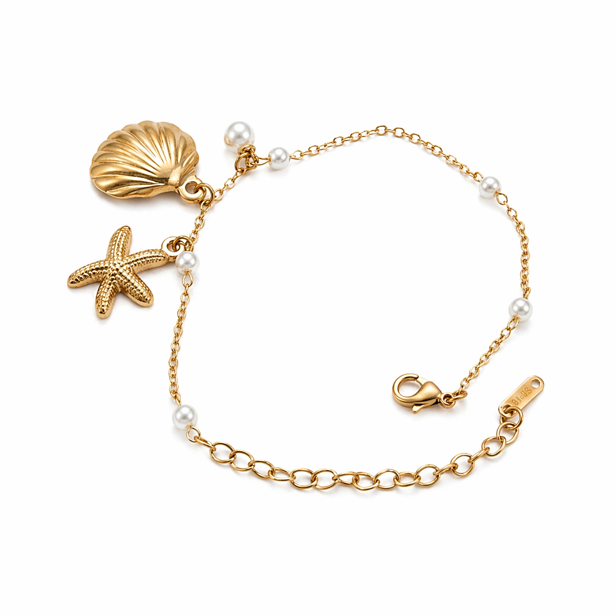 Shell charms bracelet