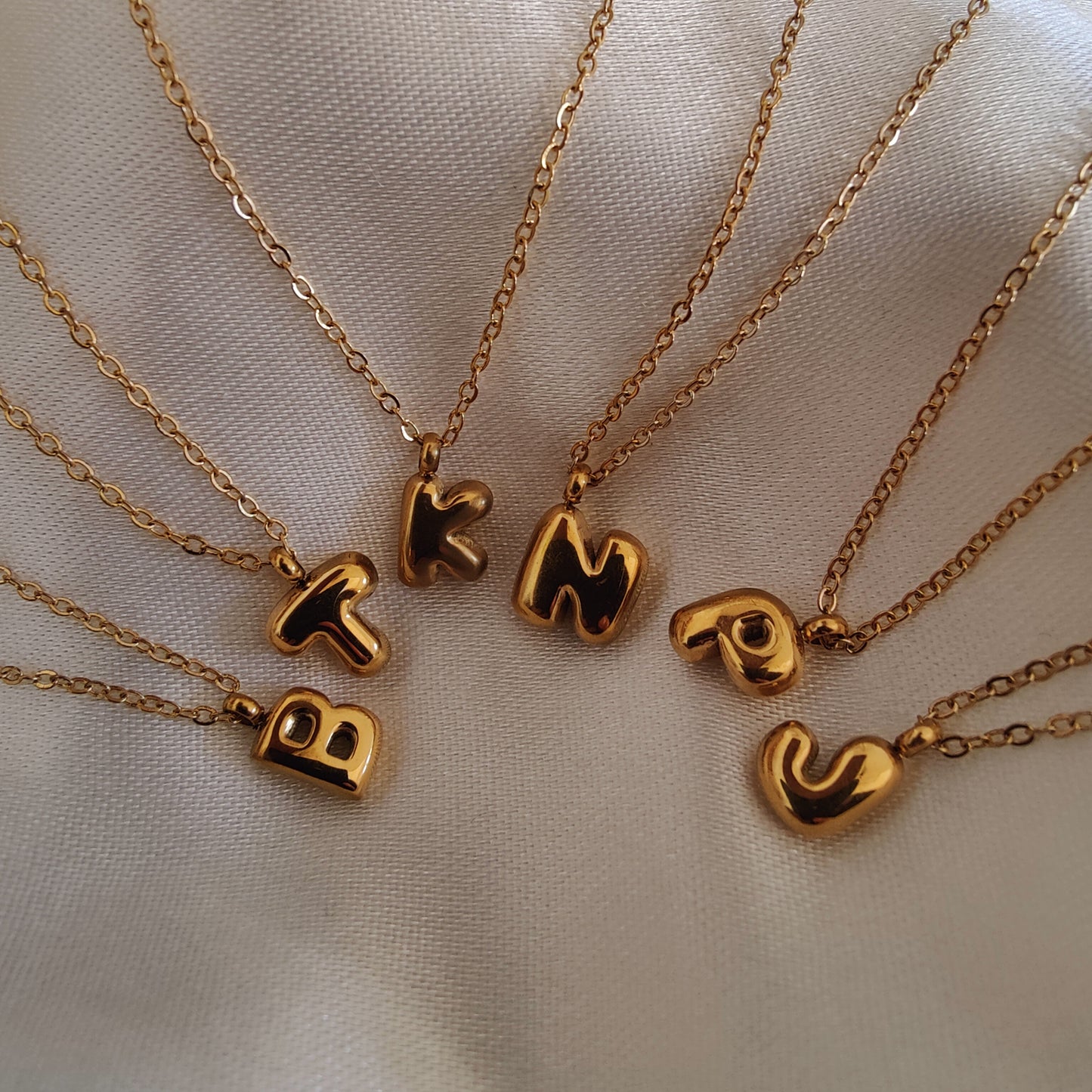 Mini bubble Initial Neckpieces