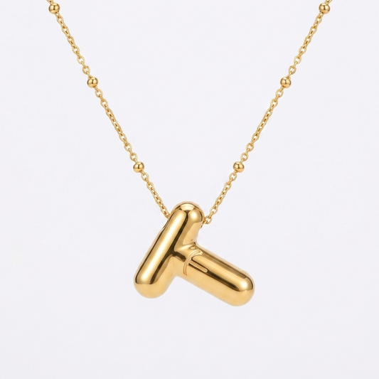 T bubble initial neckpiece