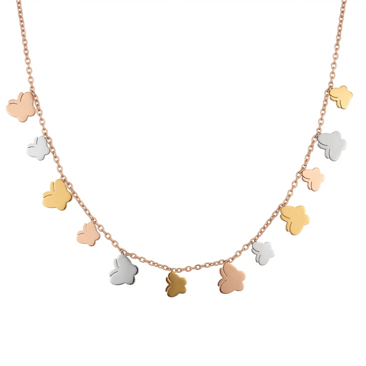 Triple tone charms neckpiece