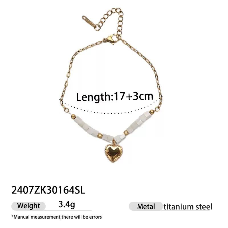 Aura heart charm bracelet