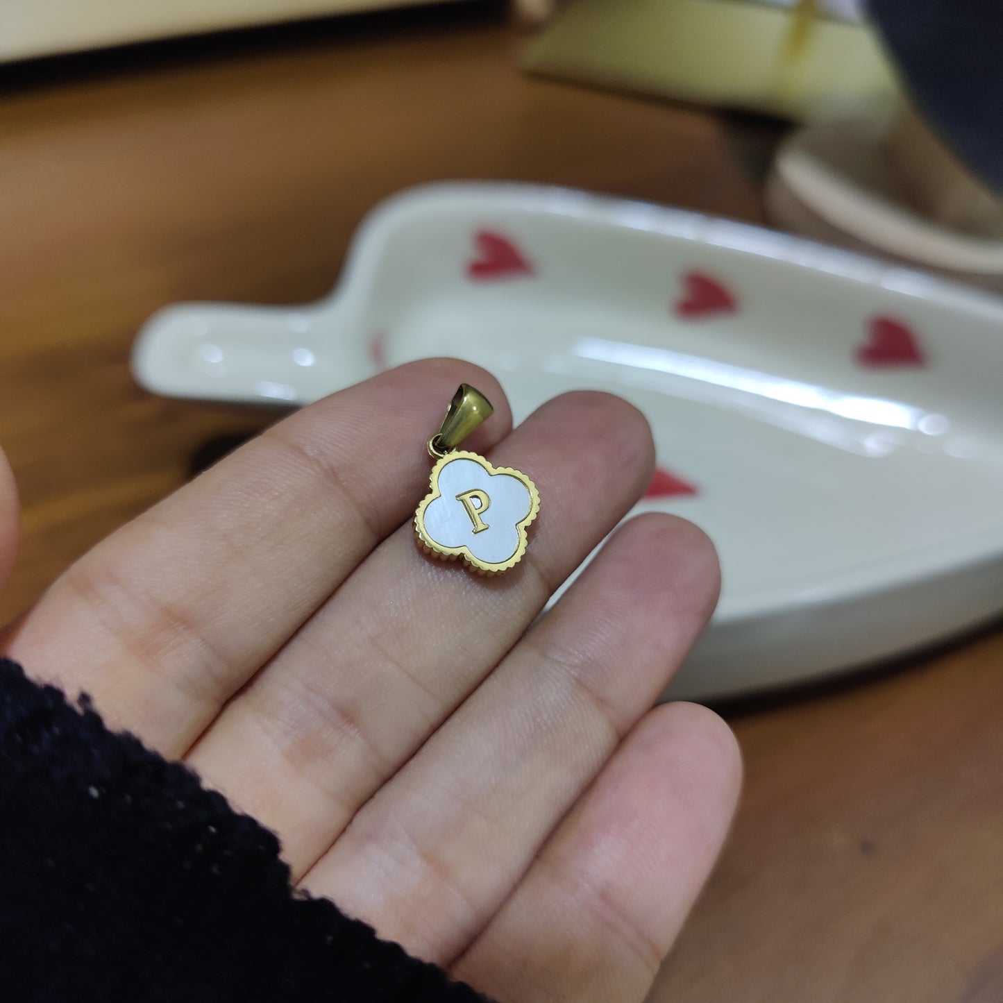 Initial P clover charm