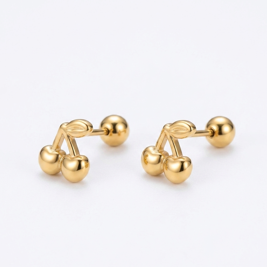 Little Cherry ball-back studs