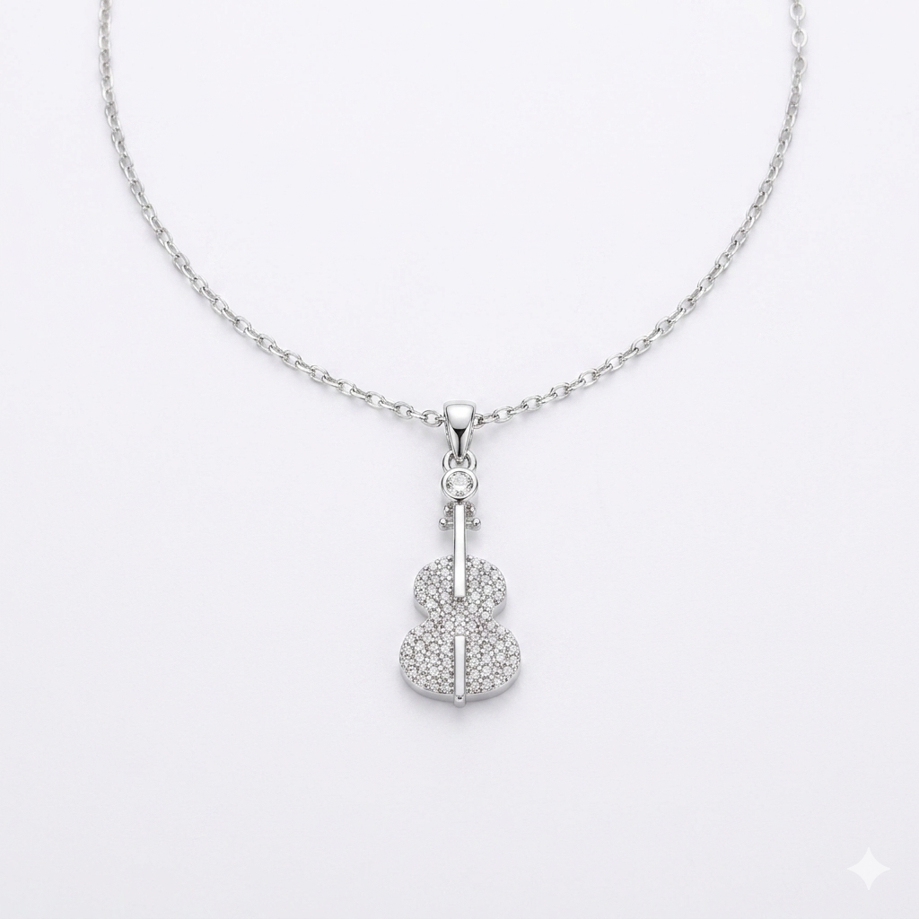 Silver guitar neckpiece