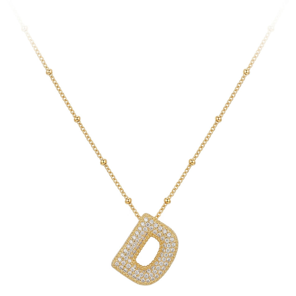Diamond studded initial neckpiece