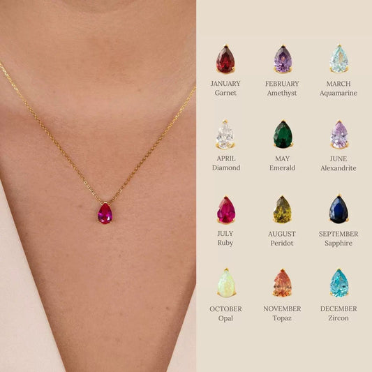 Birthstone drop neckpieces