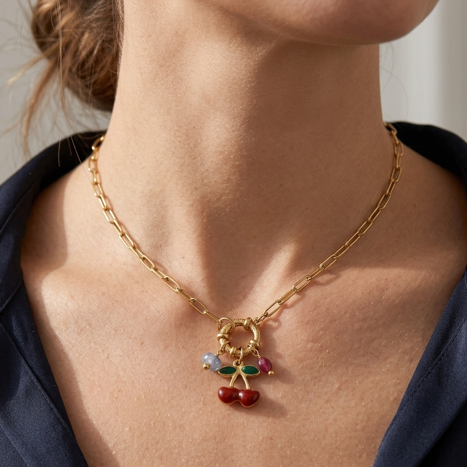 Cherry charms neckpiece