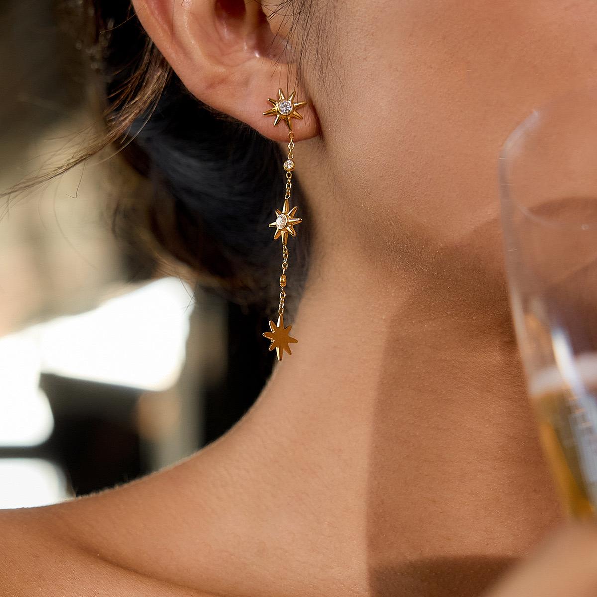 Falling stars drop earrings