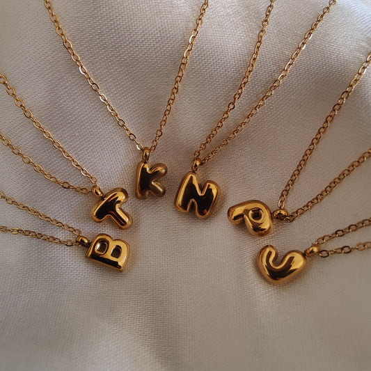 Mini bubble Initial Neckpieces