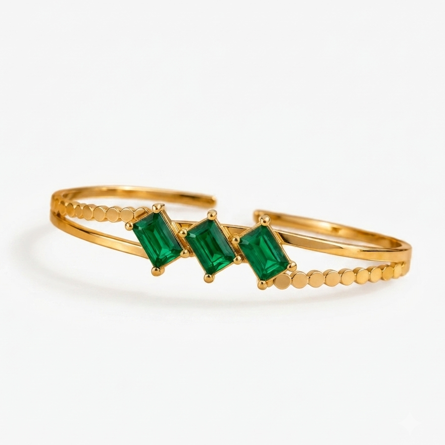 Emerald thin wrist kada