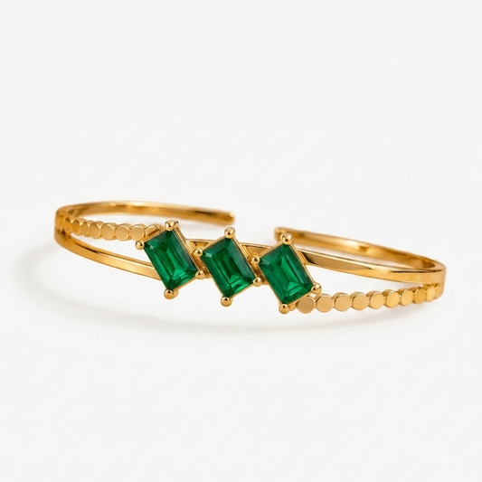 Emerald thin wrist kada