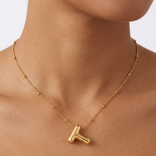 T bubble initial neckpiece