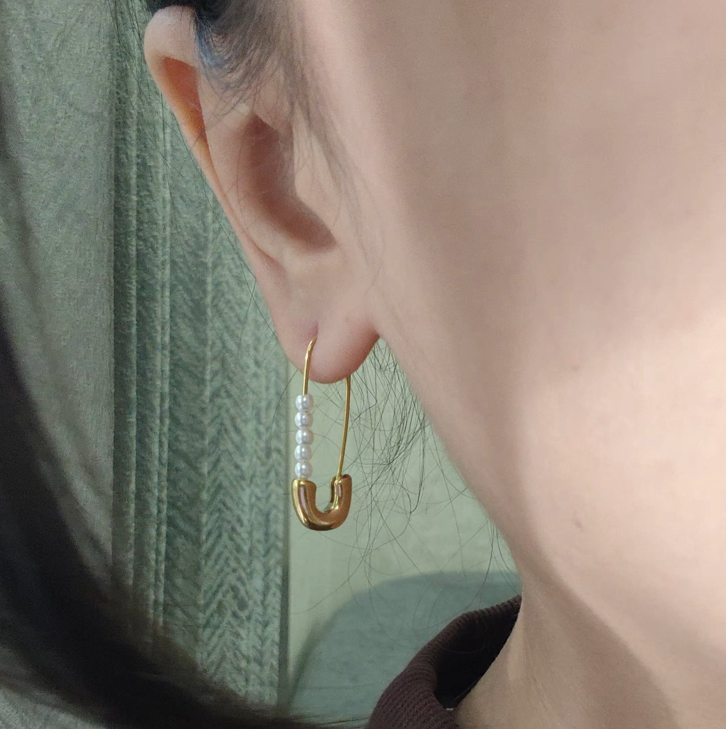 Safety pin earrings