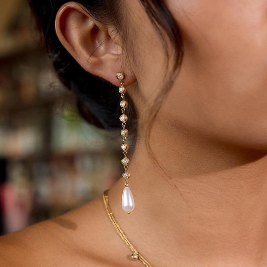 Dewdrop linear earrings
