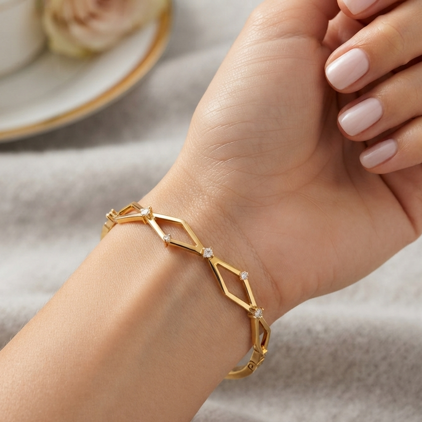 Hexa thin wrist kada