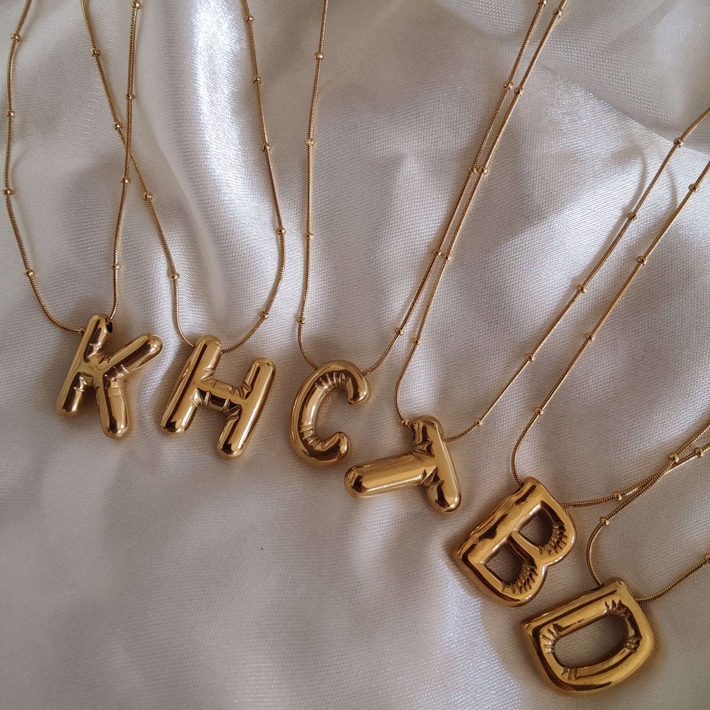 Bubble Initial Neckpieces