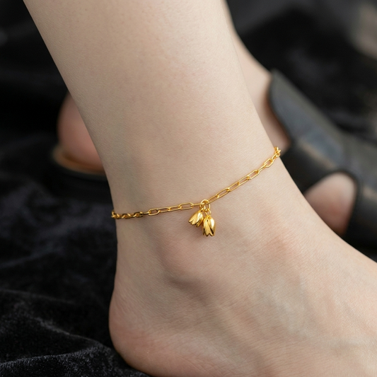 Flora charms link anklet