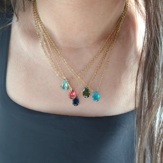 Birthstone drop neckpieces