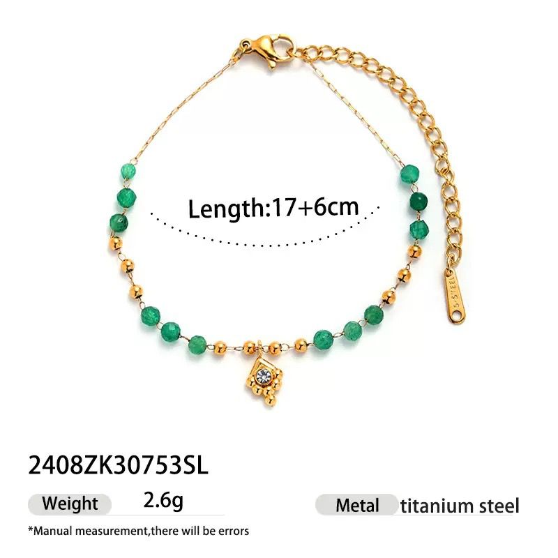 Emerald beadwork bracelet