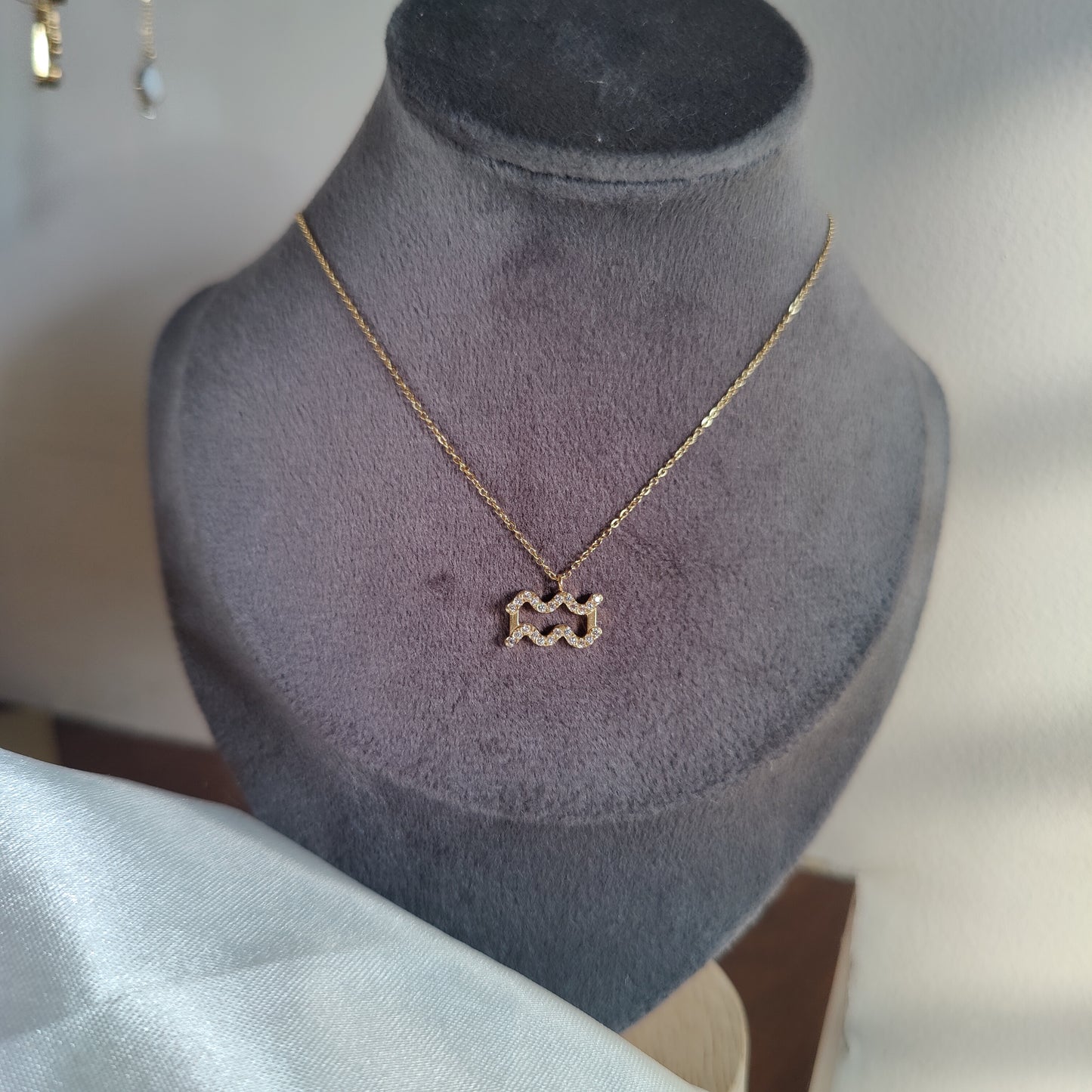 Aquarius zodiac neckpiece + choker