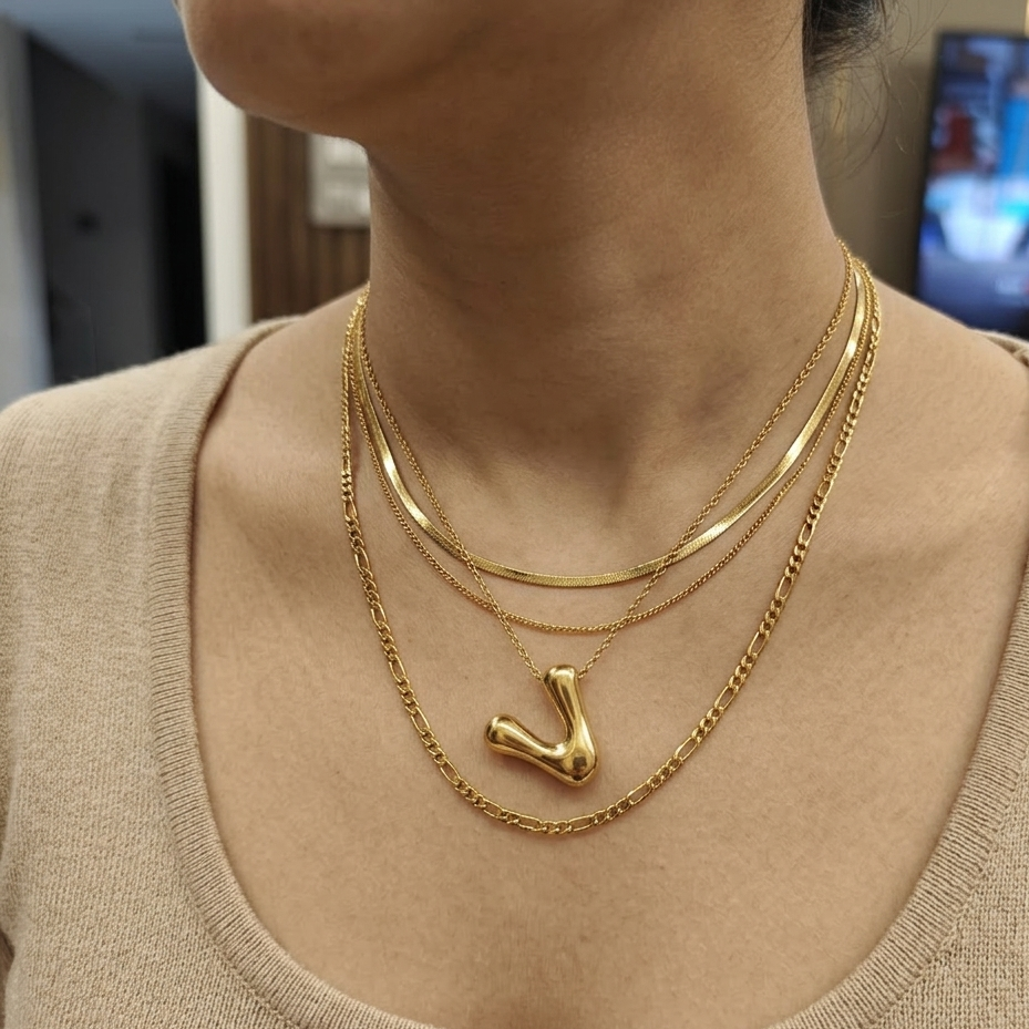 Bubble initial neckpieces