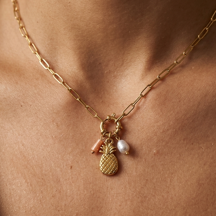Pineapple charms neckpiece