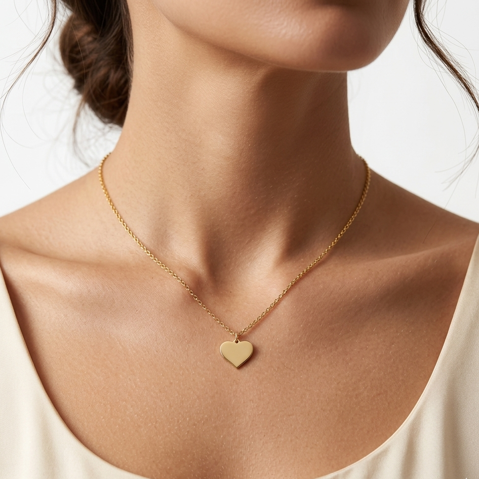 Golden heart neckpiece