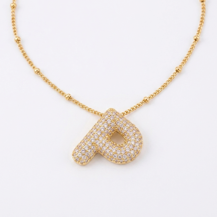 Diamond studded initial neckpiece