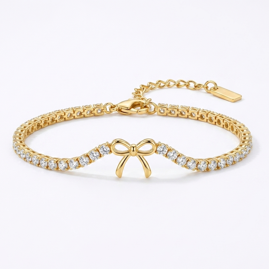 Bow tennis bracelet
