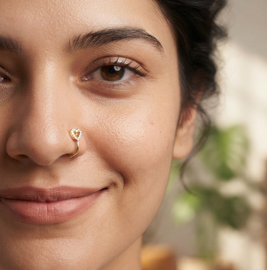 Little heart clip on nose cuff