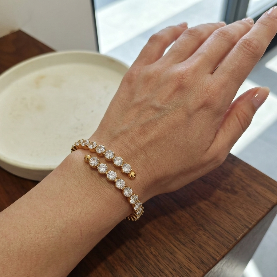 Ruby zirconia cuff