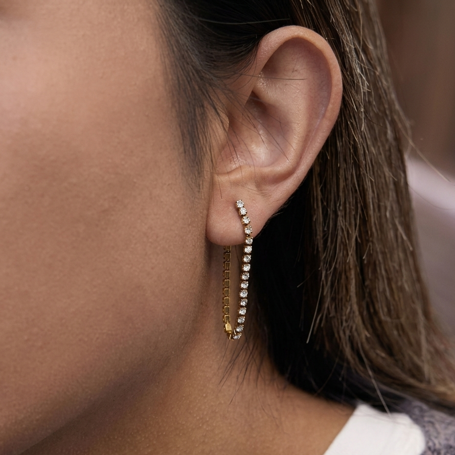 Tennis drop earrings