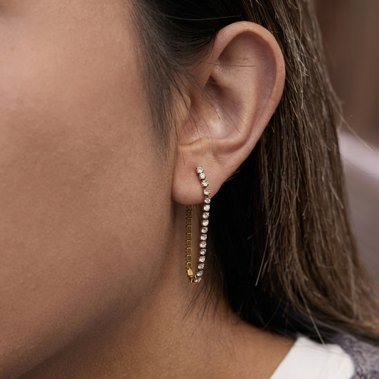 Tennis drop earrings