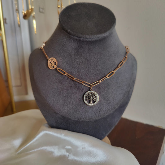 Tree charms neckpiece