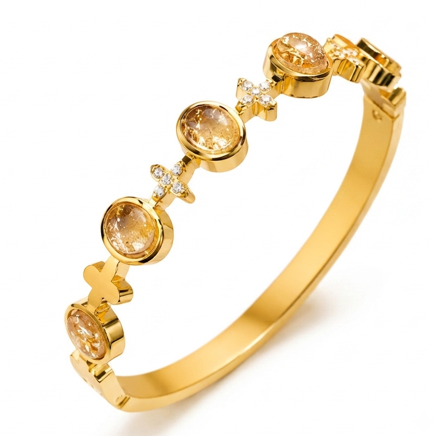 Honey glazed thin wrist kada