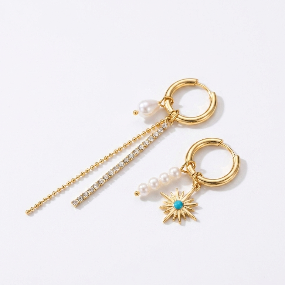 Celestial mismatched earrings