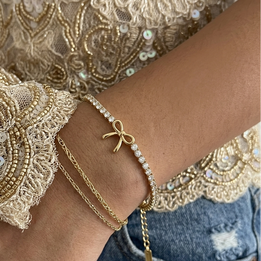 Bow tennis bracelet