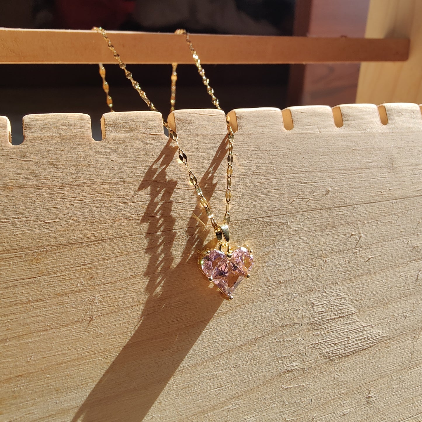 Pink Crystal heart neckpiece