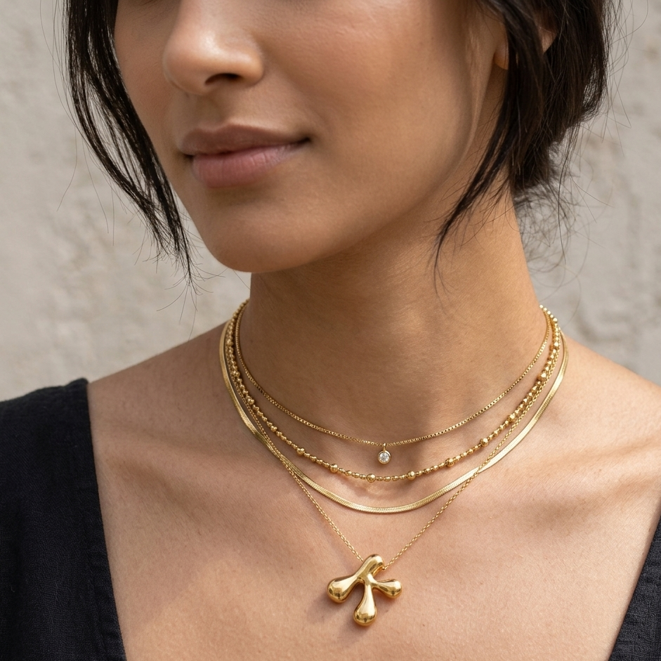 Bubble initial neckpieces