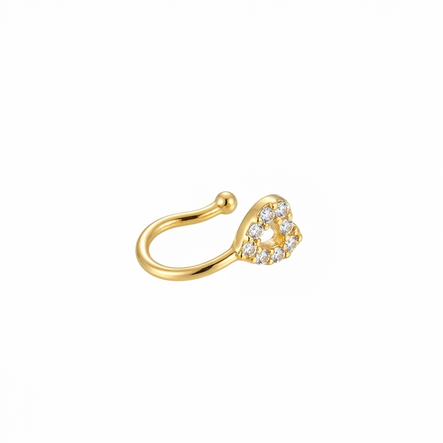 Little heart clip on nose cuff