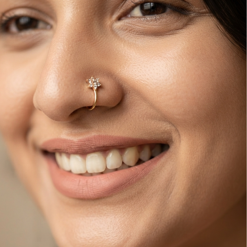 Petal clip on nose cuff