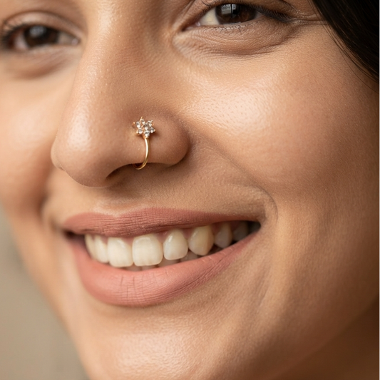 Petal clip on nose cuff