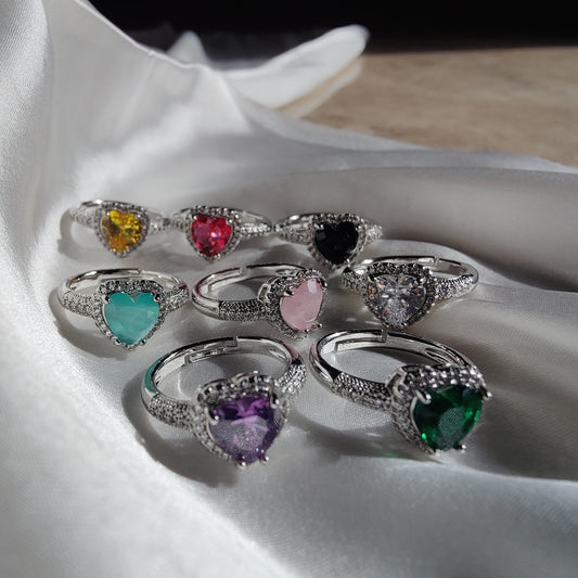 Silver Heart Rings