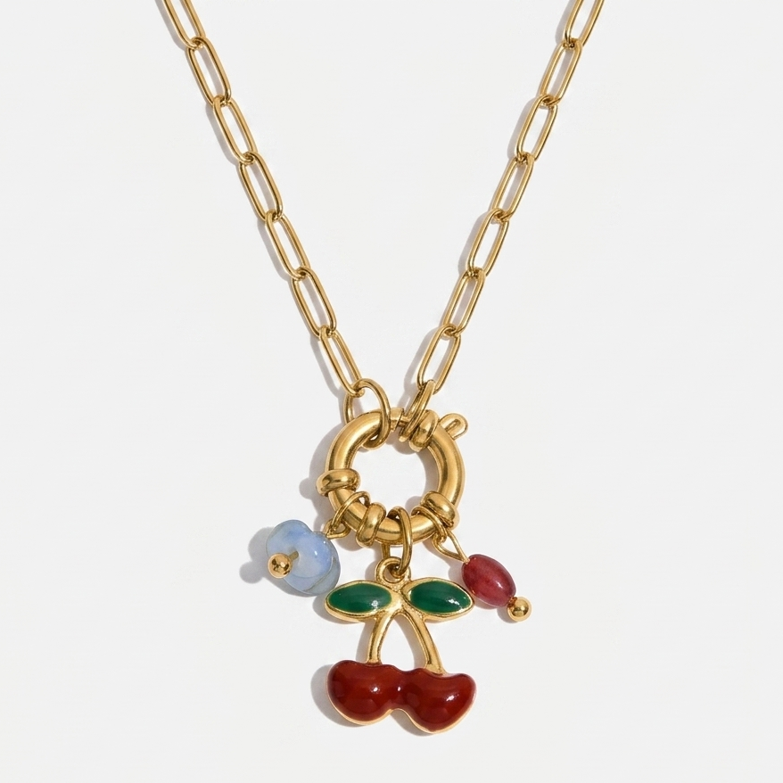 Cherry charms neckpiece